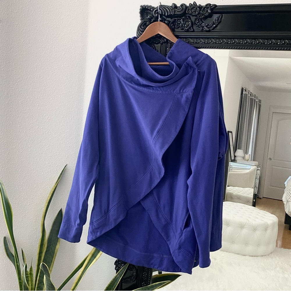 Lululemon | Women’s Purple Cowl Neck Oversized Button Up Poncho Sweatshirt